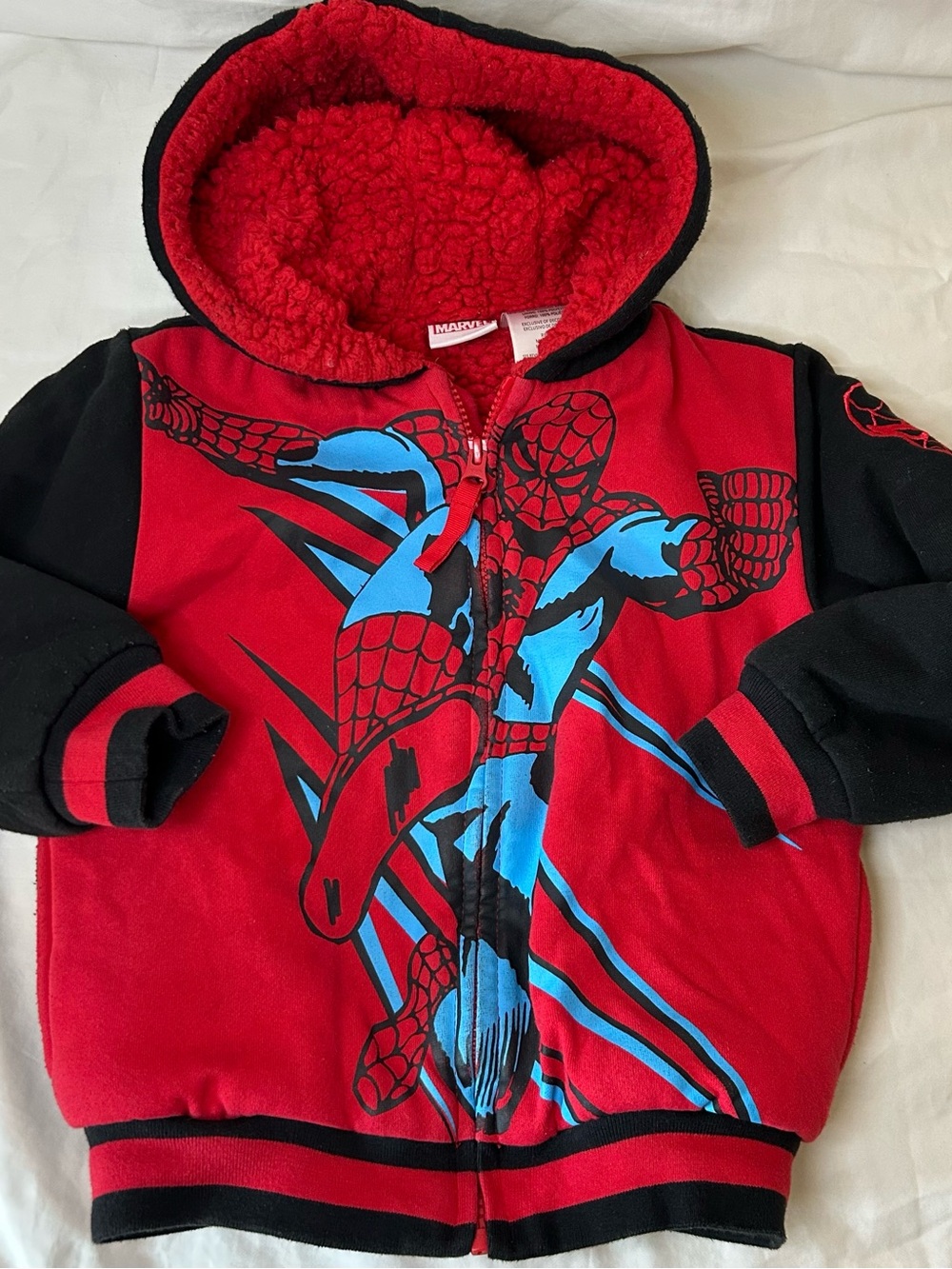 Marvel Spider-Man Full-Zip Sherpa-Lined Winter Hoodie
